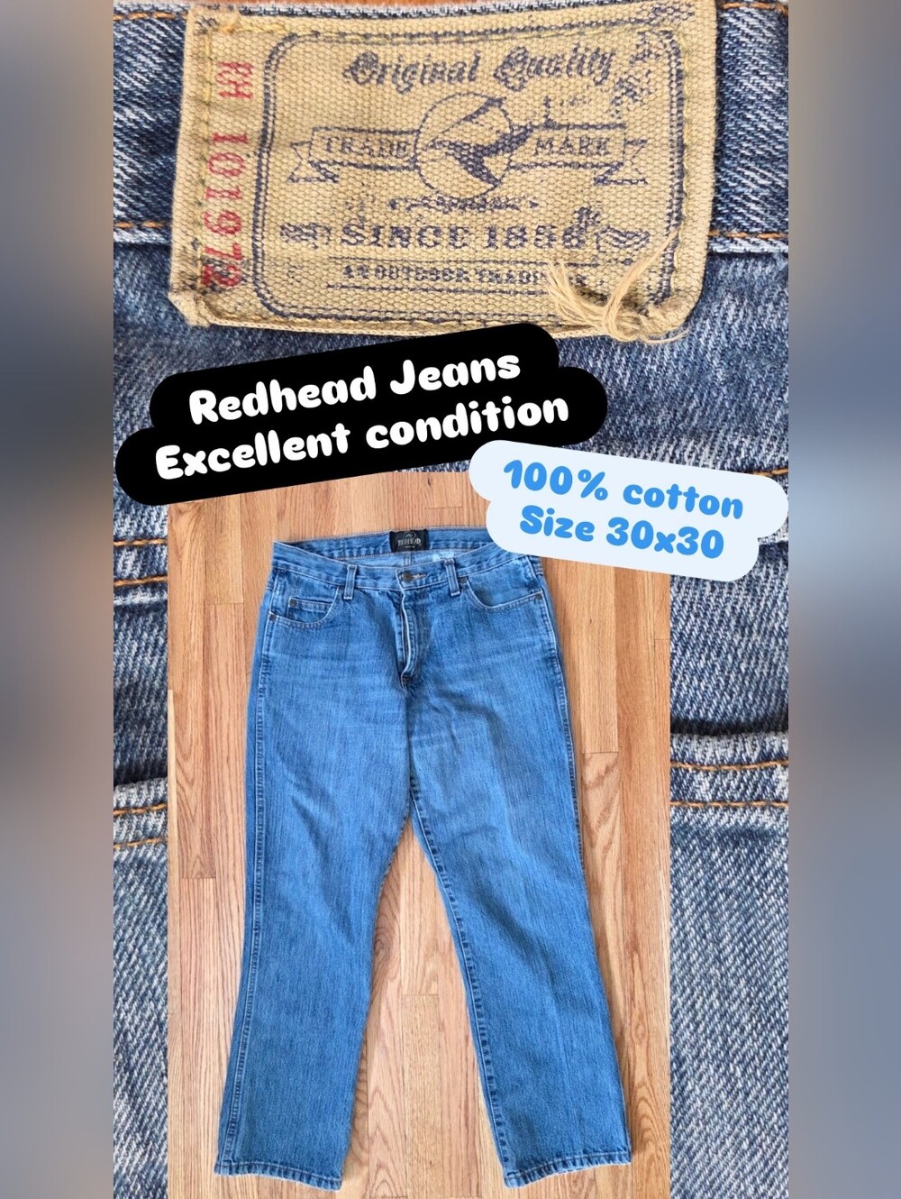 RedHead Bass Pro Relaxed Fit Straight Leg Jeans Medium Wash Men’s 30x30
